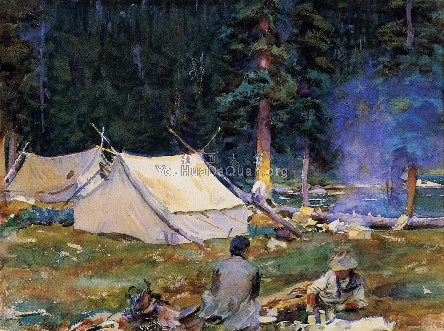 Camping at Lake O'Hara - 约翰·辛格·萨金特